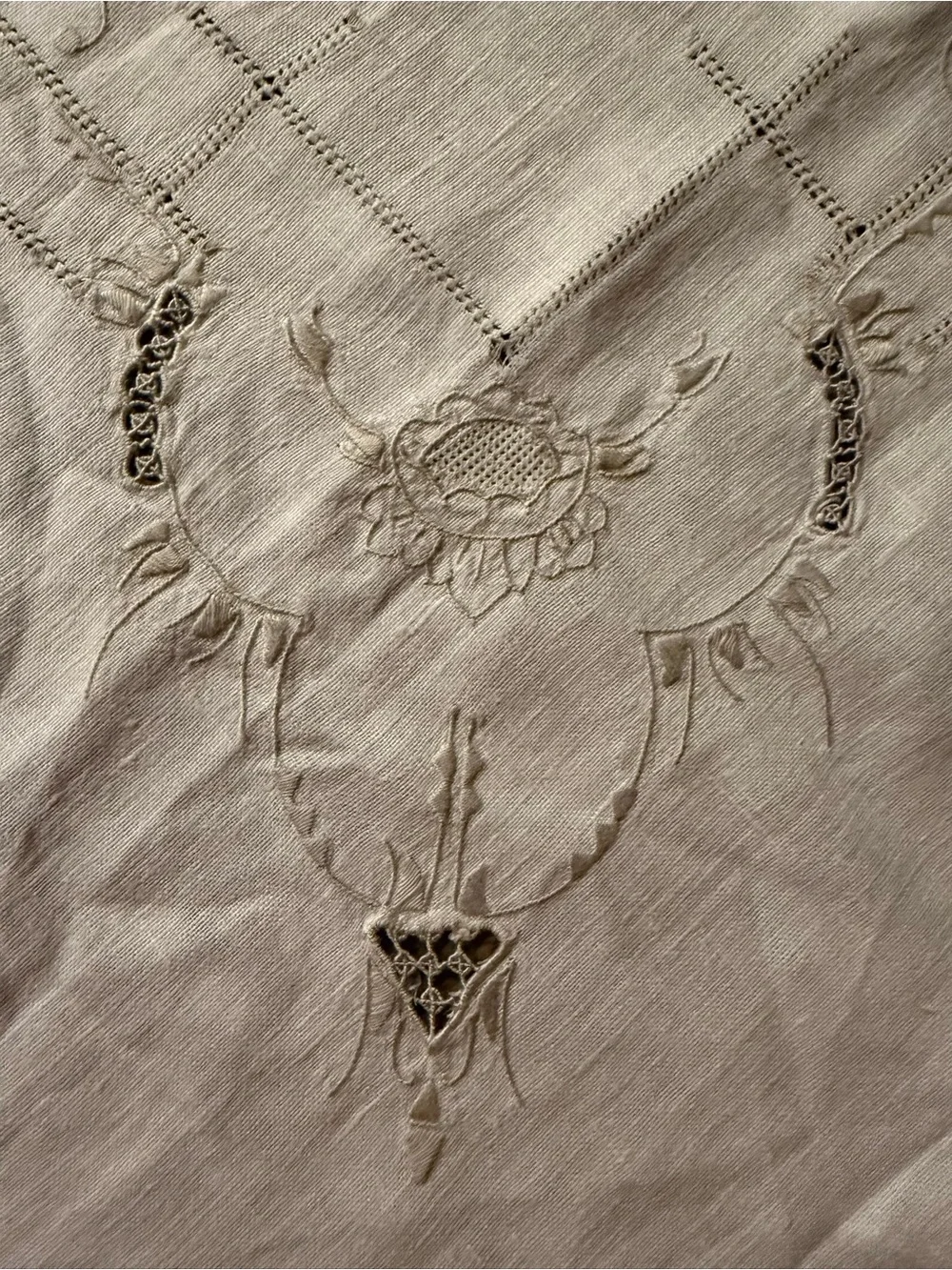 Vintage Linen Square Tablecloth